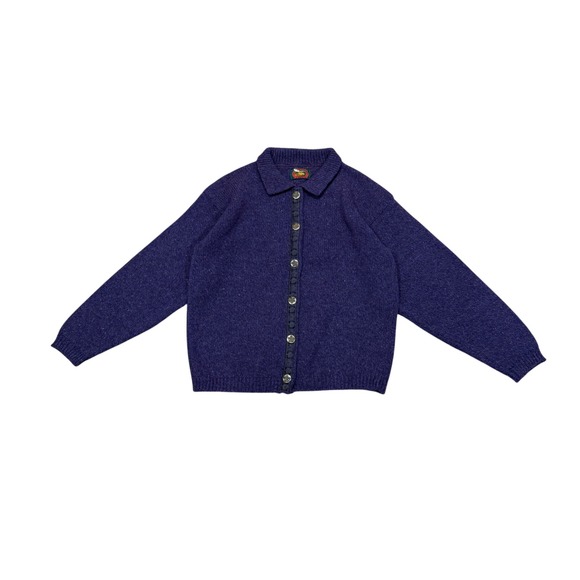 Alps Fine Womens Apparel Sweaters - Alps Fine Women Apparel Purple Wool Blend Button Cardigan Sweater M Medium USA